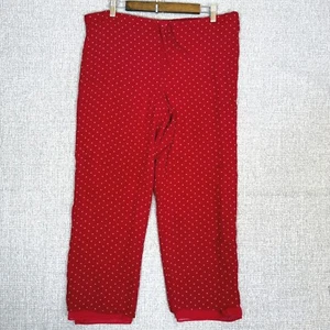 Vtg Lauren Ralph Lauren Silk Red Polka Dot Pants Sz Petite M PM Pull On Cottage - Picture 1 of 10