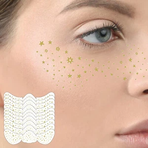 10PCS Face Temporary Tattoo Freckles Makeup Glitter Stickers Decal - Picture 1 of 5