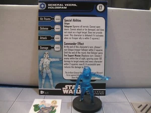 =Star Wars Miniaturas BATALLA DE HOTH General Veers, Holograma 14/17 con tarjeta = - Imagen 1 de 1