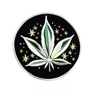 Cosmic Stoner Patch Iron-on Applique Clothing Hippie Boho Herbal Medicine Weed - Image 1 of 4