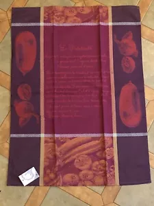 Coton Blanc French Food Dish Kitchen Cotton Tea Towel La Ratatouille New NWT - Picture 1 of 6