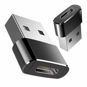 2x USB-C 3.1 Type C Female to USB 3.0 Type A Male Port Converter Adapter Black - Picture 1 of 12