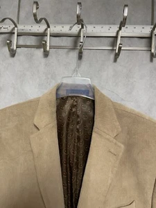 Chaps Blazer Men 46R Beige Cotton Corduroy 2B Elbow Pad Hunt Ralph Lauren Luxury - Picture 1 of 10