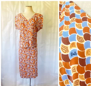 Vintage Emilio Pucci Rare Silk Top and Skirt 1960s 2 Piece Large L XL 40 Bust - Picture 1 of 8