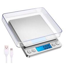 Kitchen Scales Small USB Rechargeable Food Scale Digital Baking 3kgs Silver
