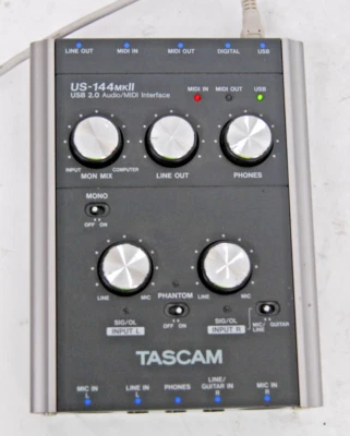 Tascam US144MKII USB 2.0 Audio MIDI Interface Bus-powered - TESTED - Image 1 of 4