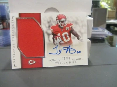 National Treasures Rookie Autograph Jersey Chiefs Tyreek Hill  78/99   2016 - Image 1 of 4