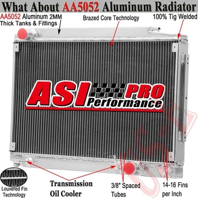 3 Row Aluminum Radiator For 1975-1981 Mercedes-Benz R107/C107 450 SL /SLC 1980 Foto 1 de 4