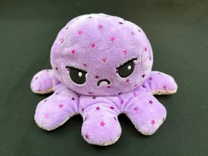 Peluche morbido TeeTurtle 7" polpo reversibile triste stelle viola fiamma rosa arrabbiato - Foto 1 di 9