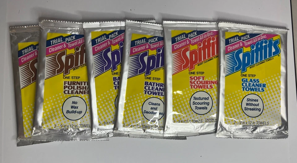 X6 Spiffits Baño, Muebles, Limpiador de Vidrio Toallas de Fregado Suaves Paquete de Viaje Foto 1 de 1