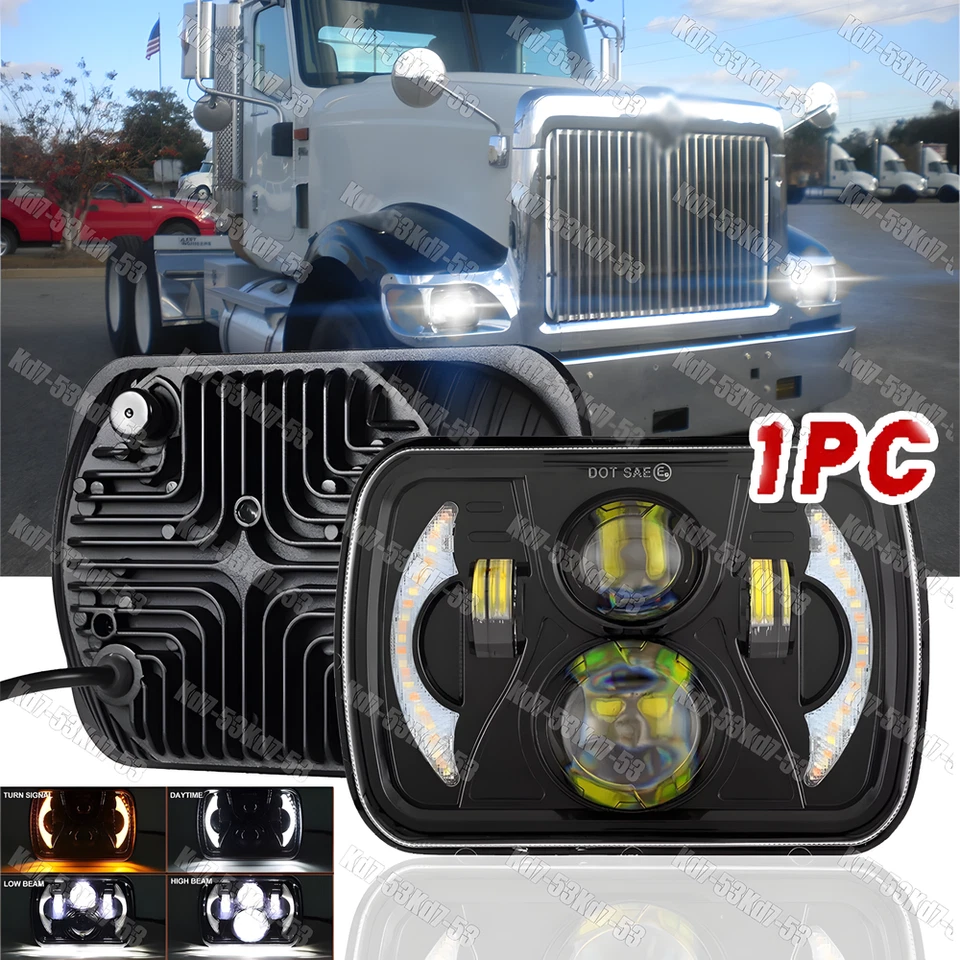 Faro LED 7x6 5x7" DRL haz alto/bajo para cosechadora internacional 9400i 9200 SBA Foto 1 de 4