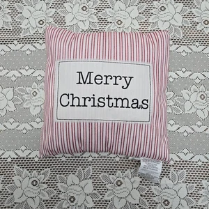 NWT Christmas Throw Pillow 16x16" Decorative Holiday Seasonal Red Cream White - Picture 1 of 5