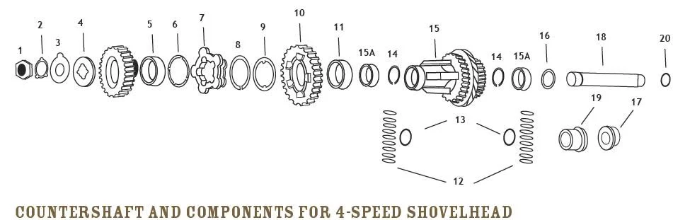 Гайка промежуточного вала Eastern Motorcycle Parts для 4-скоростной Big Twin (Ref# 1) A-7911 - Изображение 1 из 4