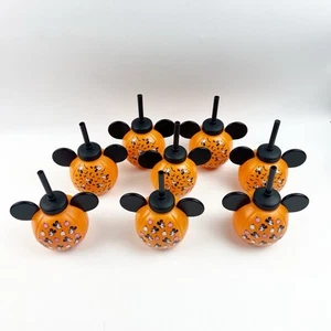 8 New Disney Mickey Minnie Halloween Pluto Pursuit Pumpkin Sipper Cup 3.75” - Picture 1 of 8