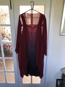 Red To Black Under Dress With Sheer Over Shirt Size 3x - Picture 1 of 4