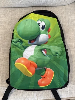 Super Mario Yoshi Backpack 17.5”x11.5” Green Nintendo Character Bag  - Image 1 of 3