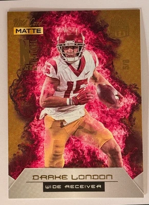 DRAKE LONDON 2022 Wild Card Matte Gold National VIP Rookie Card  RC #/8 SSP - Image 1 of 2