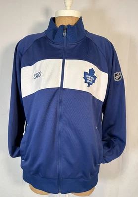 Reebok Toronto Maple Leafs NHL Hockey Blue Polyester Track Jacket Men Sz XL - Image 1 of 4