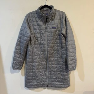 Patagonia Women's Nano Puff Insulated Parka Jacket Coat Gray Size Large - Picture 1 of 5
