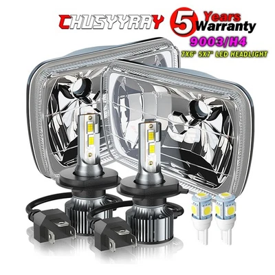 Par de faros LED 5x7" 7x6 pulgadas haz alto/bajo 2x para Toyota Tacoma 1995 1996 1997 Foto 1 de 4