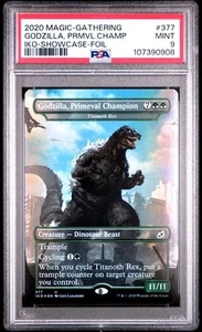 2020 MTG MAGIC IKORIA LAIR OF BEHEMOTHS #377 GODZILLA, PRIMEVAL CHAMPION PSA 9 - Picture 1 of 2