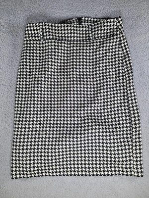 Falda de pata de gallo Covington para mujer talla 6 trabillas forradas con cremallera negra beige Foto 1 de 4