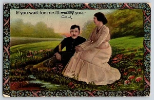 Postcard If You Wait For Me I'll Marry You - Picture 1 of 3