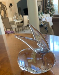 Daum Nancy France Clear Crystal Large One Piece Long Ear Bunny Rabbit Figurine - Picture 1 of 11
