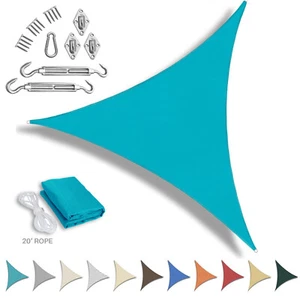 Outdoor Equal Triangle Sun Shade Sail Canopy Yard Pool Shelter Shade Cover w/Kit - Picture 1 of 118