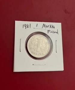 1981 1 MARKKA FINLAND COIN - NICE WORLD COIN !!! - Picture 1 of 2
