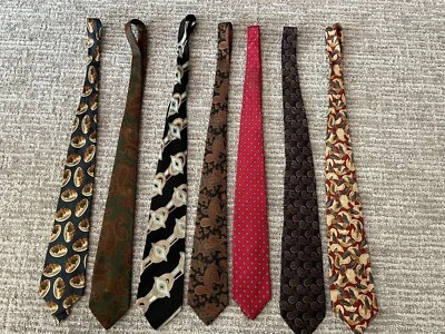  Lote de 7 gravatas vintage masculinas MARK SHALE  - Imagem 1 de 3