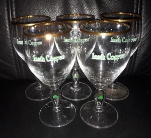 RARE COLLECTABLE SET OF 5 VINTAGE IRISH COFFEE CUP GLASSES GOOD USED CONDITION - Picture 1 of 5