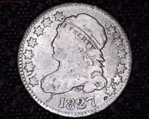 1827 Silver Capped Bust Dime Pointed Top  Fine Details #CBW000 Cover