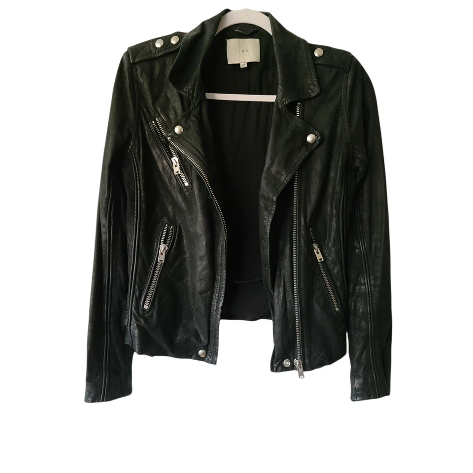 Iro Taraspe 100% Lambskin Leather Motorcycle Jacket Size EU 36 US 4 Retail $1295 - Image 1 of 4