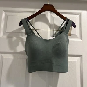 NWT Lululemon Like a Cloud LL Bra D/DD Ribbed Grey Eucalyptus Size : 10 - Picture 1 of 8