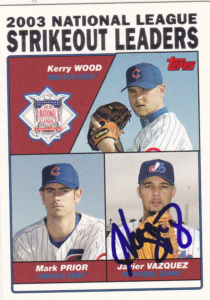 JAVIER VAZQUEZ MONTREAL EXPOS SIGNED 2004 CARD NEW YORK YANKEES WHITE SOX BRAVES - Image 1 of 1