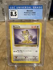 A7) Meowth 80/130 Base Set 2 Pokemon Card CGC Graded 8.5