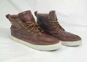 Botas de tenis para hombre Polo Ralph Lauren Tavis de cuero 01087 F17 top alto talla 10D - Imagen 1 de 22