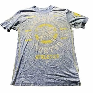 American Fighter Affliction Hemd Herren LG blau weiß gelb Grafik distressed - Bild 1 von 10