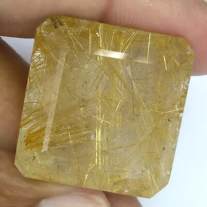 Piedras preciosas genuinas sueltas de cuarzo rutilado natural rutilo dorado octágono 101,95 quilates - Imagen 1 de 3