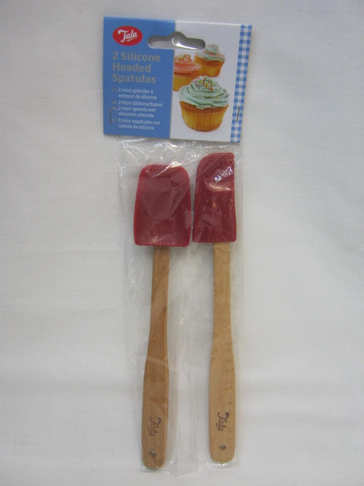 Mini espátulas con cabeza de silicona con mango de madera Tala Pk2 10A01183 Foto 1 de 1