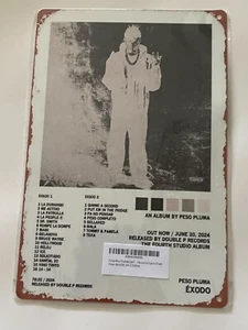 Mexican Musician Peso Pluma Exodo Exodus 4th Album Cover Metal Tin Sign 12" x 8" - Picture 1 of 2