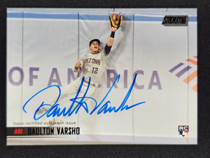 Daulton Varsho 2021 Topps Stadium Club Black Foil RC ROOKIE AUTO /25 BLUE JAYS