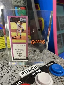 1989 San Jose Giants Season-End Plaque Ticket Paperweight Won 81 Lost 51 RARE - Picture 1 of 4