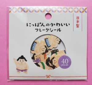 SUMO japanese 10 Designs 40 Pieces Flake Seal Stickers Kawaii Japan Limited - Picture 1 of 4