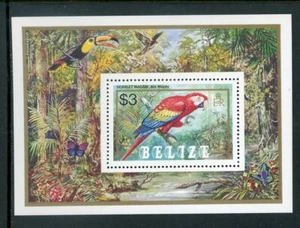 Belize Scott #740 postfrisch S/S Scharlachroter Ara Vögel Fauna CV $ 6+ 441886 - Bild 1 von 1