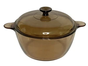 CorningWare Vision Pyrex Brown Amber Cookware 4.5 L / 5 QT Dutch Oven Pot & Lid - Picture 1 of 24