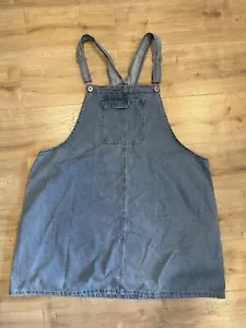 NWT Cotton On Curve Blue Utility Denim Overall Jean Pinafore Dress Size 24 - Picture 1 of 3