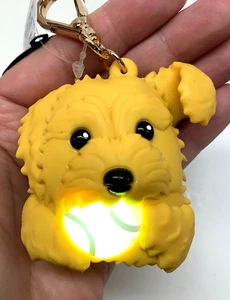 Bath & Body Works LED Light up Dog w Tennis Ball PocketBac Holder Keychain FOB - Picture 1 of 6