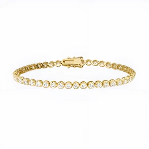 Black Friday Sale Diamond Bracelet 18K Yellow Gold Lab Created Round Cut 4.50 Ct - Picture 1 of 6
